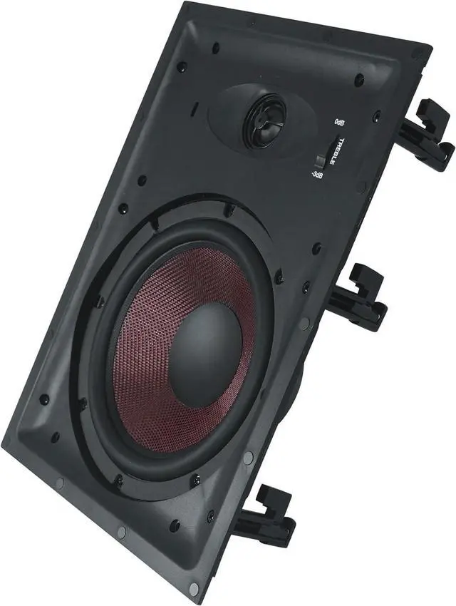 Alt view image 3 of 7 - Rockville WA858 8" in-Wall Home Speakers (Pair), 300W Peak, 8 Ohm, Kevlar Woofer, Silk Dome Tweeter, Adjustable Highs, for Home Theater and Whole-House Audio