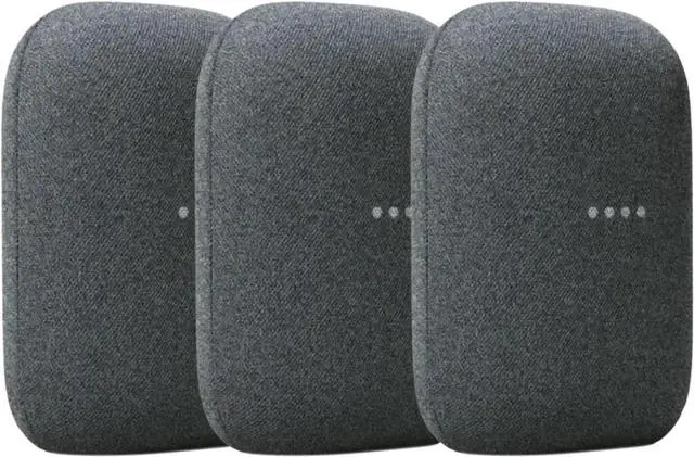 Alt view image 3 of 5 - Google Audio (3-Pack) Smart Speakers  Wireless Bluetooth & WiFi Home Speaker Bundle with Powerful Stereo Sound, Multi-Room Audio Assistant Voice Control