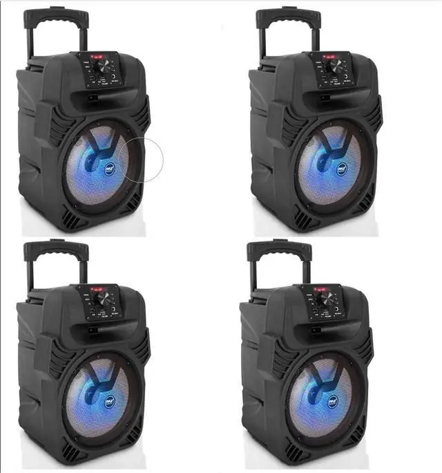 Main image of Pyle PPHP844B 400 Watts Portable Indoor Outdoor Bluetooth Speaker System with Rechargeable Battery and Flashing Party Lights (4 Pack)