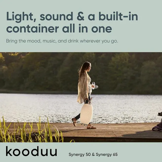 Alt view image 2 of 7 - Adesso Kooduu 3-in-1 LED Lamp, Bluetooth Speaker & Drink Holder - Cordless, Rechargeable Indoor/Outdoor Light  Fits 1 Bottle, 22H