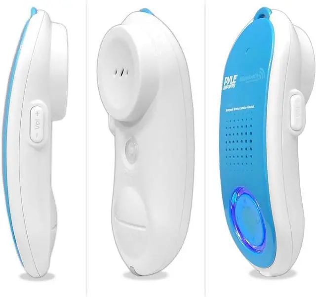 Alt view image 2 of 4 - Pyle Portable Wireless Waterproof Handset Speaker - Bluetooth Compatible Rechargeable Battery Powered Shower Outdoor Loud Speaker w/ Microphone - USB Charger - iPhone Android -PBTWP24WT (White)