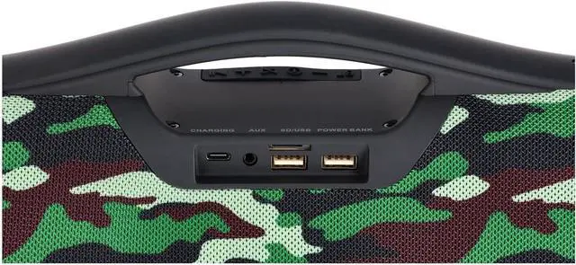 Alt view image 7 of 7 - Rockville (2) RPB-XL Portable Bluetooth Wireless Linking Camo Speakers+Powerbank