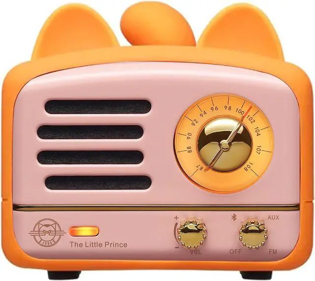 Alt view image 7 of 7 - Muzen Portable Bluetooth Speaker, OTR Metal Retro Small Wireless Speaker, FM Radio with Antenna AUX, 10h+ Long Playtime, High Fidelity Stereo Audio with Suitcase, Room Office Decor, Festival Gift