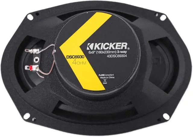 Alt view image 3 of 7 - KICKER Pair 43DSC69304 DSC6930 6x9 360 Watt 3-Way Car Audio Speakers 4-Ohm DS693 Bundle with Rockville RPB2-BLACK Portable Bluetooth Speaker (2 Items)