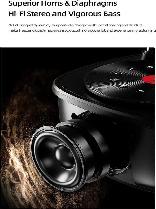Alt view image 7 of 7 - AWEI Portable Bluetooth Speakers, Wireless Bluetooth Speaker Stereo Sound, Bluetooth 5.0, with Rotatable Disc for Decompression for Party, Game, Theater, Home, Outdoor