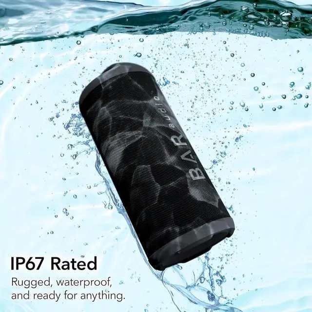 Alt view image 5 of 6 - cellhelmet BAR Audio Water Resistant Bluetooth Speaker | 16W with Type-C Charging Cable and Removable Strap with Carabiner