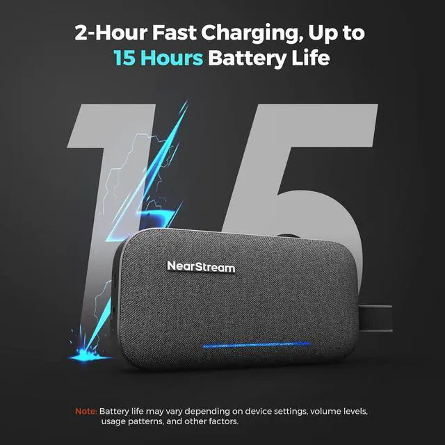 Alt view image 3 of 7 - Portable Bluetooth Speaker, Wireless Speaker with High Fidelity Sound, 15H Playtime, Portable Speaker with Microphone, Party Speaker for Multiple Speaker Pairing, for Outdoor, Home, Office