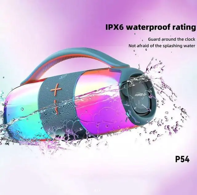 Alt view image 5 of 5 - WorryFree Gadgets Portable Bluetooth Speaker with Dazzling RGB Light Show, 40W Output, Long Playtime, IPX6 Waterproof, Black