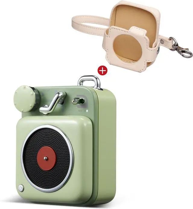 Main image of Muzen Mini Bluetooth Speaker, Button Portable Metal Small Cute Wireless Rechargeable HiFi Loud Volume Audio Speaker with Portable Lanyard and Gift Box, Classic Retro Decor