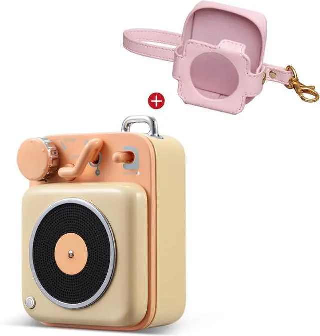 Main image of Muzen Mini Bluetooth Speaker, Button Portable Metal Small Cute Wireless Rechargeable HiFi Loud Volume Audio Speaker with Portable Lanyard and Gift Box, Classic Retro Decor