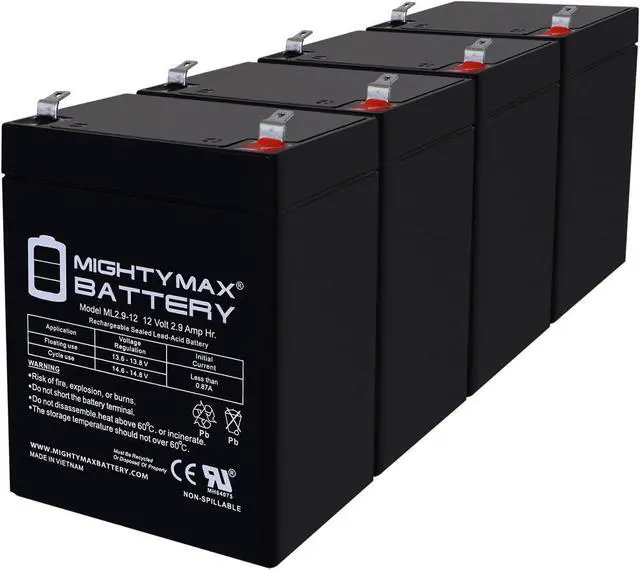 Main image of Mighty Max Battery 12V 2.9AH F1 SLA Replacement Battery Compatible with ION Audio Tailgater Plus IPA98 Portable Bluetooth Speaker - 4 Pack