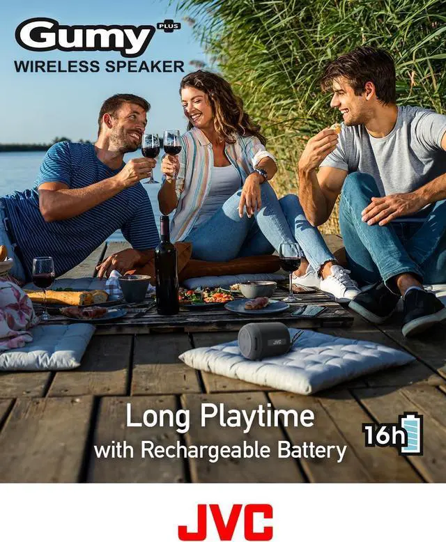 Alt view image 6 of 7 - JVC Portable Gumy Wireless Speakers Bundle with Surround Sound, Bluetooth 5.3, TWS Capability, USB-C, 15 and 16 Hour Battery Life
