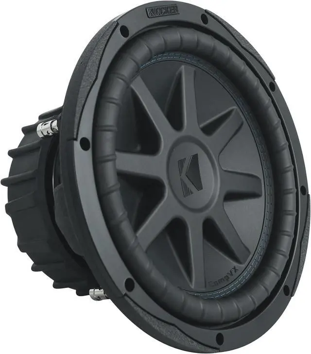 Alt view image 2 of 7 - KICKER 44CVX102 Comp VX CVX 10" 1200 Watt Car Subwoofer Sub CVX10-2 44CVX10-2 Bundle with Rockville Rock Anywhere Waterproof Portable Bluetooth Speaker (2 Items)