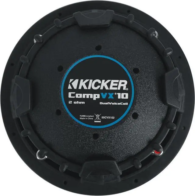 Alt view image 5 of 7 - KICKER 44CVX102 Comp VX CVX 10" 1200 Watt Car Subwoofer Sub CVX10-2 44CVX10-2 Bundle with Rockville Rock Anywhere Waterproof Portable Bluetooth Speaker (2 Items)