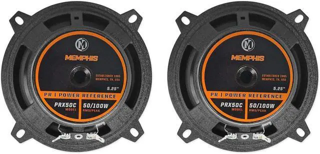 Alt view image 4 of 7 - Memphis Audio PRX50C 5.25" 100 Watt Component Car Speakers w/Crossovers Bundle with Rockville RPB-KAR Portable Bluetooth Speaker with Karaoke Microphone with Party LED's
