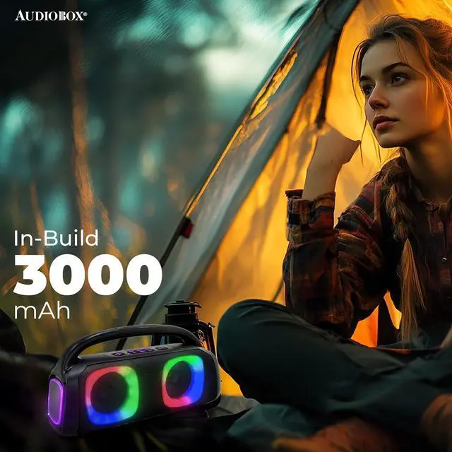 Alt view image 5 of 7 - SUBZOOKA 5000 Boombox Bluetooth Speaker with Dual Channel Sound, Colorful Sound-Activated LED Party Lights, Perfect for Home, DJ, Karaoke, Bar, and Dancing