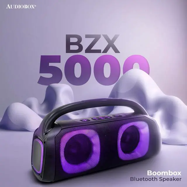 Alt view image 2 of 7 - SUBZOOKA 5000 Boombox Bluetooth Speaker with Dual Channel Sound, Colorful Sound-Activated LED Party Lights, Perfect for Home, DJ, Karaoke, Bar, and Dancing