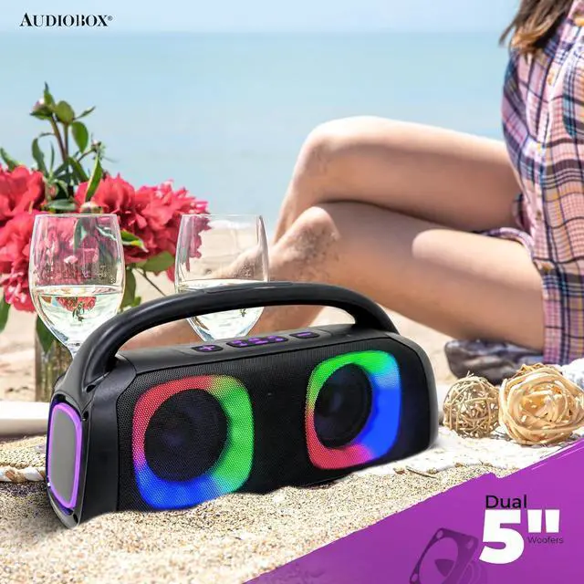 Alt view image 7 of 7 - SUBZOOKA 5000 Boombox Bluetooth Speaker with Dual Channel Sound, Colorful Sound-Activated LED Party Lights, Perfect for Home, DJ, Karaoke, Bar, and Dancing