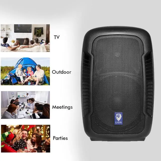 Alt view image 3 of 7 - Technical Pro 1500 Watts 10'' Two Way ABS Molded Active Bluetooth Loudspeaker with Built-in Amplifier, LCD Display, USB/SD Card Inputs, Remote Control, Carry Handles for Home and Party