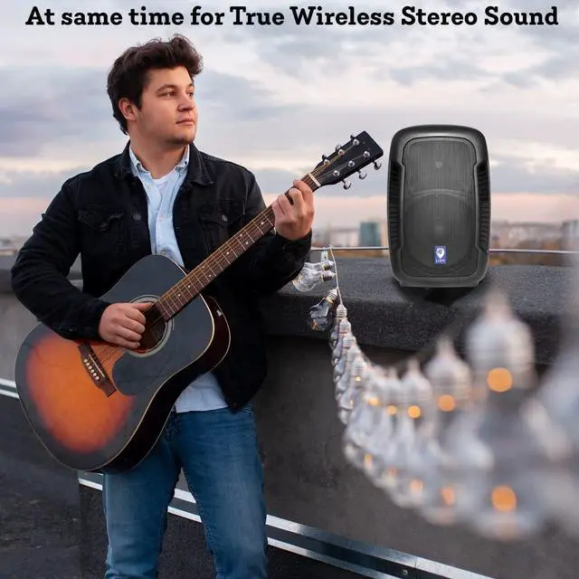 Alt view image 6 of 7 - Technical Pro 1500 Watts 10'' Two Way ABS Molded Active Bluetooth Loudspeaker with Built-in Amplifier, LCD Display, USB/SD Card Inputs, Remote Control, Carry Handles for Home and Party