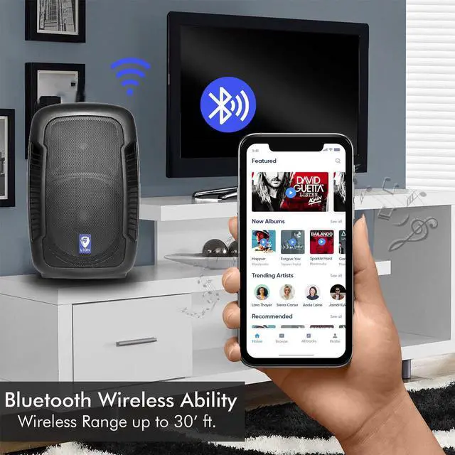 Alt view image 7 of 7 - Technical Pro 1500 Watts 10'' Two Way ABS Molded Active Bluetooth Loudspeaker with Built-in Amplifier, LCD Display, USB/SD Card Inputs, Remote Control, Carry Handles for Home and Party