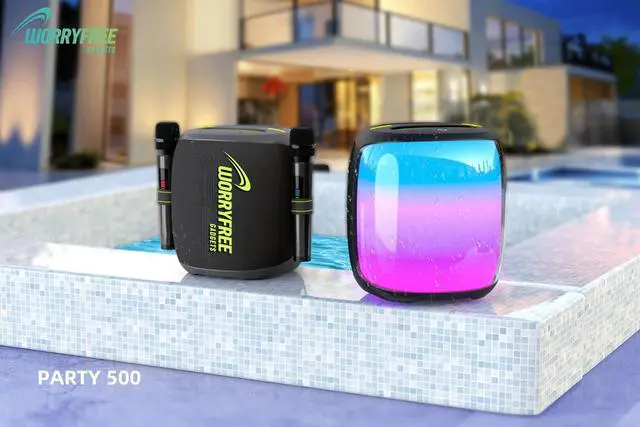 Alt view image 4 of 6 - 100W Portable Bluetooth Party Speaker with TWS Pairing, Dual Wireless Microphones, RGB Lights, Micro SD Card Slot & 10-12 Hours Playtime (Black)