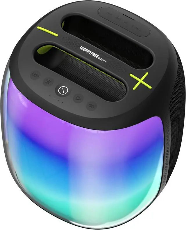 Alt view image 3 of 6 - 100W Portable Bluetooth Party Speaker with TWS Pairing, Dual Wireless Microphones, RGB Lights, Micro SD Card Slot & 10-12 Hours Playtime (Black)