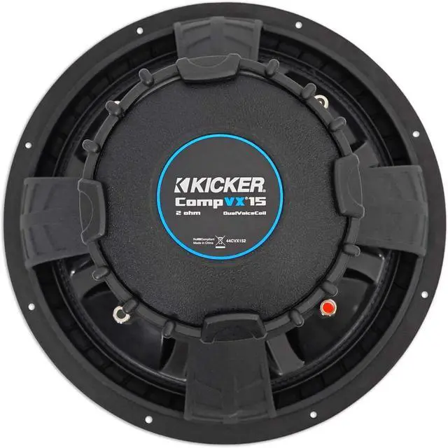 Alt view image 4 of 7 - KICKER Audiosavings Bundle 44CVX152 Comp VX CVX 15" 2000 Watt Car Subwoofer Sub Bundle with Rockville Go Party D4 Large Loud Portable LED Party Bluetooth Speaker, Deep Bass (2 Items)