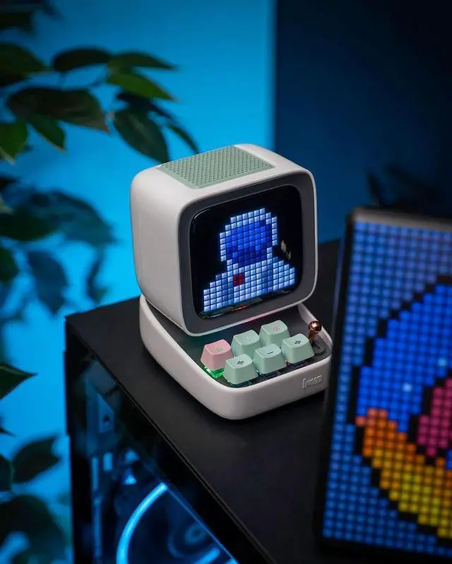 Alt view image 3 of 5 - Divoom Ditoo-Bluetooth-Speaker (White) with Pixoo-Max Digital-Frame