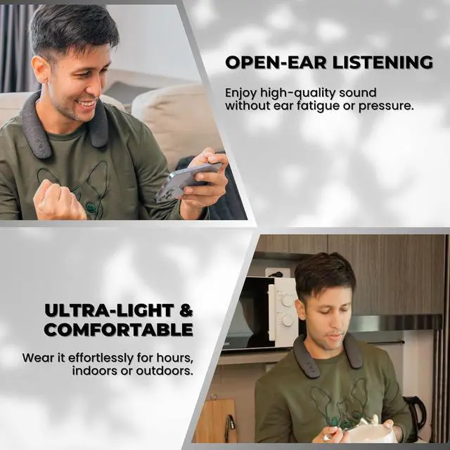 Alt view image 6 of 7 - Jabees Vibe Bluetooth Wearable Neckband Speaker  360° Surround Sound, 8 Hours Playtime, Built-in Mic, Comfortable & Portable for Music, Podcasts, Gaming & Calls