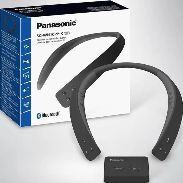 Alt view image 4 of 7 - Panasonic SC-WN10 Wireless Wearable TV Neck Speaker, Bluetooth, Built-in Microphone Bundle with 2 YR CPS Enhanced Protection & Deco Gear Complete Home Theater Beginner's Guidebook
