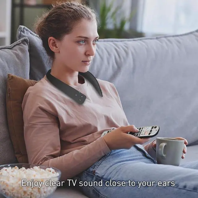 Alt view image 6 of 7 - Panasonic SC-WN10 Wireless Wearable TV Neck Speaker, Bluetooth, Built-in Microphone Bundle with 2 YR CPS Enhanced Protection & Deco Gear Complete Home Theater Beginner's Guidebook