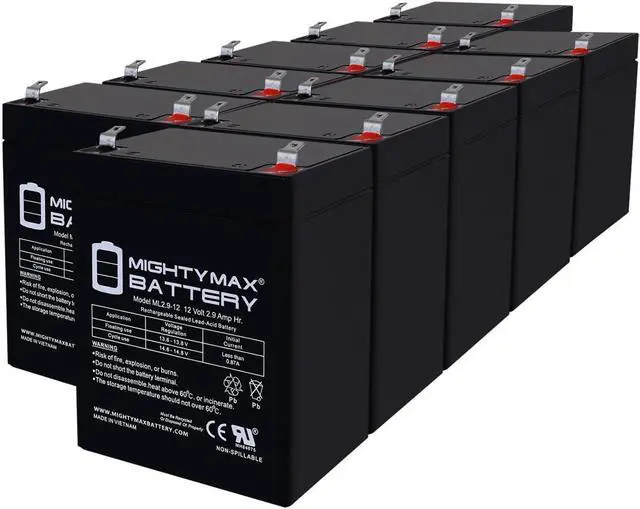 Main image of Mighty Max Battery 12V 2.9AH F1 SLA Replacement Battery Compatible with ION Audio Tailgater Plus IPA98 Portable Bluetooth Speaker - 10 Pack