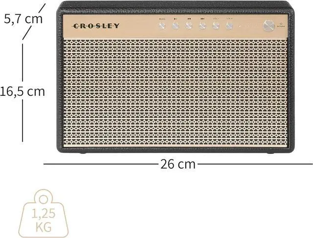 Alt view image 5 of 6 - Crosley Montero Speaker - Black: Powerful 20 W Bluetooth Speaker, Built-in Lithium Battery and USB Mobile Phone Charger, Perfect for Parties and Meetings