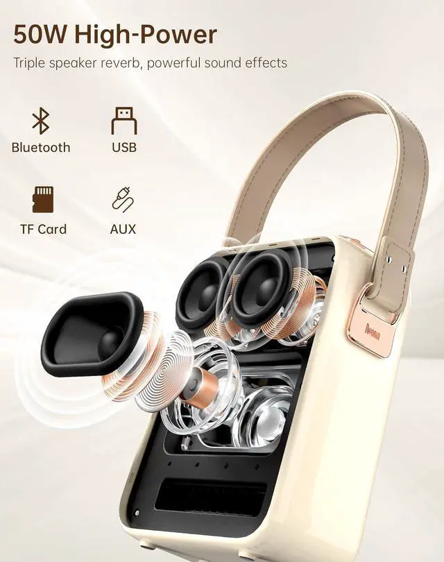 Alt view image 7 of 7 - Divoom Ditoo Pixel Art Gaming Portable Bluetooth Speaker and Songbird-HQ2 Karaoke Machine with 2 Wireless Microphones