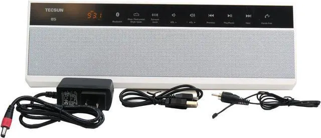 Alt view image 5 of 6 - Tecsun B5 Wireless Bluetooth Speaker with Digtial Radio and MP3 Player - White