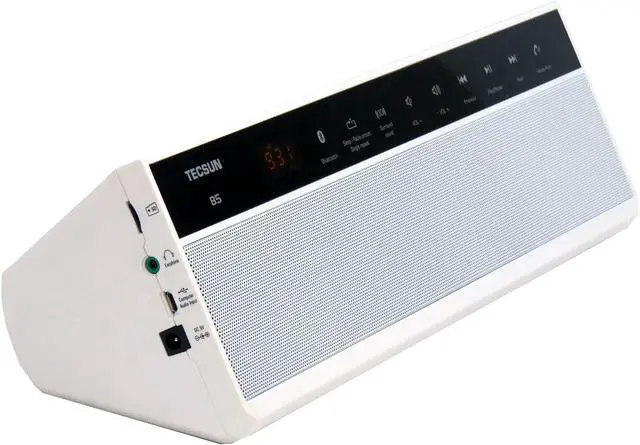 Alt view image 2 of 6 - Tecsun B5 Wireless Bluetooth Speaker with Digtial Radio and MP3 Player - White