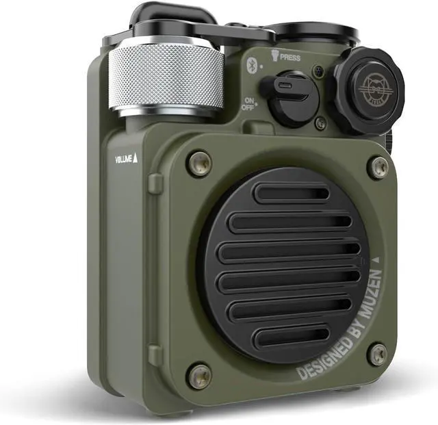 Alt view image 2 of 7 - Muzen Wild Mini Rugged Outdoor Speaker, Bluetooth Portable Speaker with Louder Volume,OTR Magnetic Fridge Sticker Bluetooth Speaker