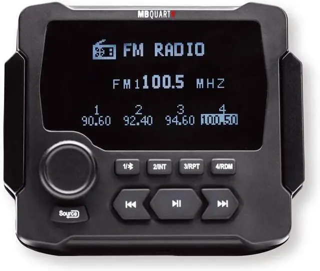 Alt view image 2 of 7 - Audiosavings Bundle: MB Quart GMR-LCD Gauge Hole Mount Marine/Boat Receiver Bluetooth AM/FM Radio Bundle with Rockville GO PARTY MAX BASS Large Portable LED Bluetooth Speaker w/Wireless Link (2 Items)