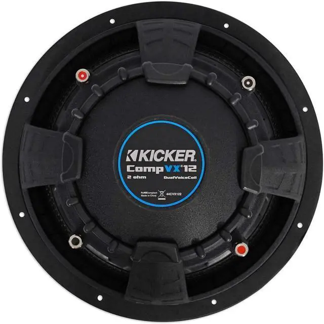 Alt view image 4 of 7 - KICKER 44CVX122 Comp VX CVX 12" 1500 Watt Car Subwoofer Sub CVX12-2 44CVX12-2 Bundle with Rockville Rock Anywhere Waterproof Portable Bluetooth Speaker (2 Items)