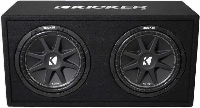 Alt view image 3 of 7 - KICKER Audiosavings Bundle 43DC122 Comp Dual 12" Subwoofers in Vented Sub Box Enclosure, 2-Ohm Bundle with Rockville Rock Everywhere Portable Bluetooth Speaker/Waterproof/Wireless Link (2 Items)