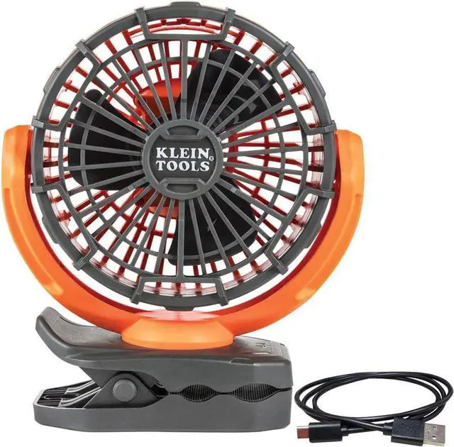Alt view image 2 of 7 - Klein Tools Cordless Rechargeable Fan and Bluetooth Speaker Bundle with Multiple Mounting Options