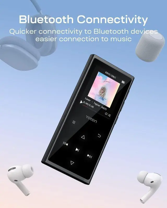 Alt view image 5 of 7 - 80GB MP3 Player with Bluetooth, YOTON Music Player with Speaker and 1.8'' Curved Screen, HiFi Sound, FM Radio, Voice Recorder, E-Book, Pedometer, Stopwatch, TF Card and Earphones Included