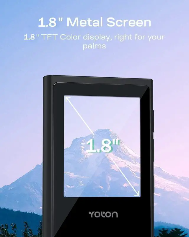 Alt view image 6 of 7 - 80GB MP3 Player with Bluetooth, YOTON Music Player with Speaker and 1.8'' Curved Screen, HiFi Sound, FM Radio, Voice Recorder, E-Book, Pedometer, Stopwatch, TF Card and Earphones Included