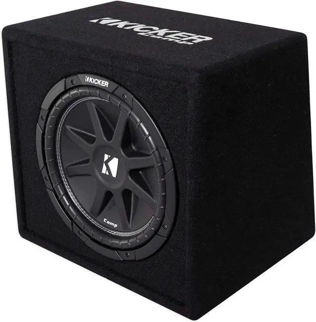 Alt view image 4 of 7 - KICKER 43VC124 Comp 12" Subwoofer in Vented Sub Box Enclosure, 4-Ohm Bundle with Rockville Rock Anywhere Waterproof Portable Bluetooth Speaker (2 Items)