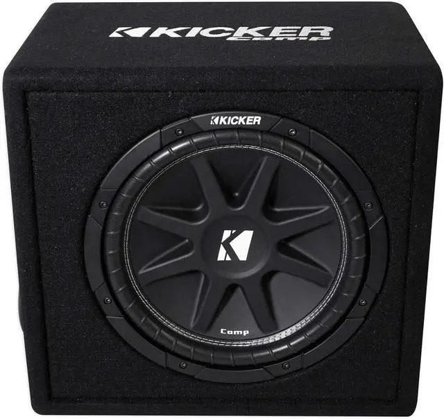 Alt view image 3 of 7 - KICKER 43VC124 Comp 12" Subwoofer in Vented Sub Box Enclosure, 4-Ohm Bundle with Rockville Rock Anywhere Waterproof Portable Bluetooth Speaker (2 Items)