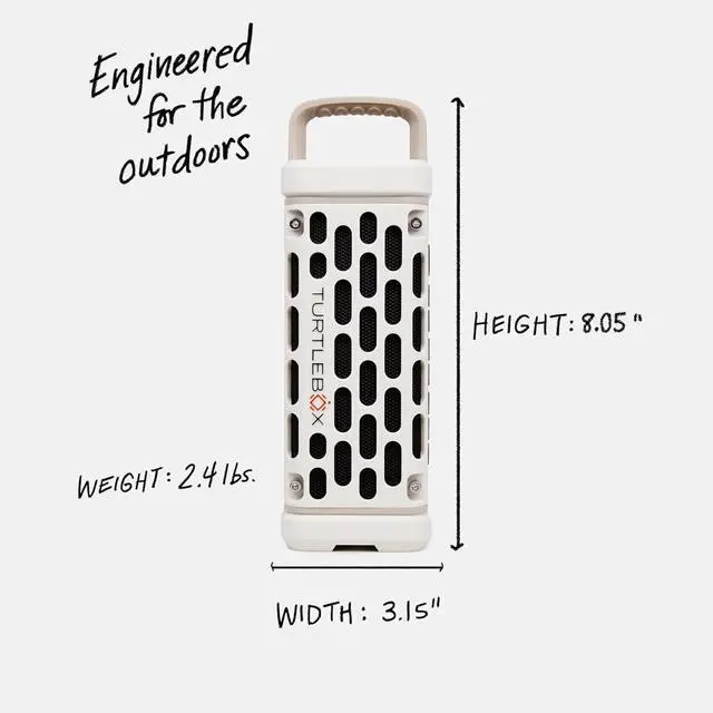 Alt view image 2 of 7 - Turtlebox Ranger: Loud! Outdoor Portable Bluetooth 5.4 Speaker | Rugged, Waterproof, Ultra-Portable | Plays to 105db, Deep Bass, Shockproof, Unlimited Pairing for Full Stereo Experience, Ivory