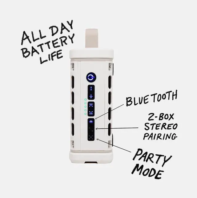 Alt view image 3 of 7 - Turtlebox Ranger: Loud! Outdoor Portable Bluetooth 5.4 Speaker | Rugged, Waterproof, Ultra-Portable | Plays to 105db, Deep Bass, Shockproof, Unlimited Pairing for Full Stereo Experience, Ivory