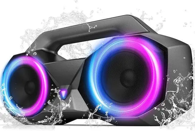 Main image of Speakers Bluetooth Wireless, 80W Loud Speaker with Punchy Bass, HiFi Stereo, IPX7 Waterproof, Long Playtime, Cool Lights, TWS, Portable Speaker for Home, Outdoor, Work and Relaxation, Gifts for All