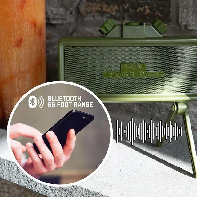 Alt view image 2 of 5 - Claymore Portable Bluetooth Speakers | Stereo Sound, Loud Speakers, Hi-Fi Audio | Waterproof, Dustproof, Shockproof Indoor and Outdoor Speaker, Beach, Pool Parties, Camping